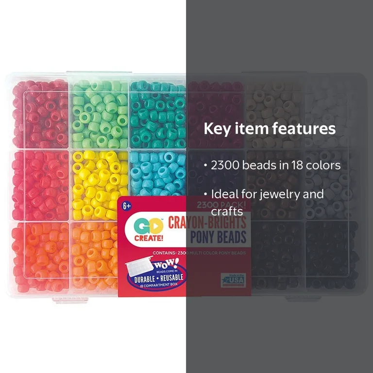 The Beadery DIY Art & Crafts Crayon Colors Pony Bead Box - 2300