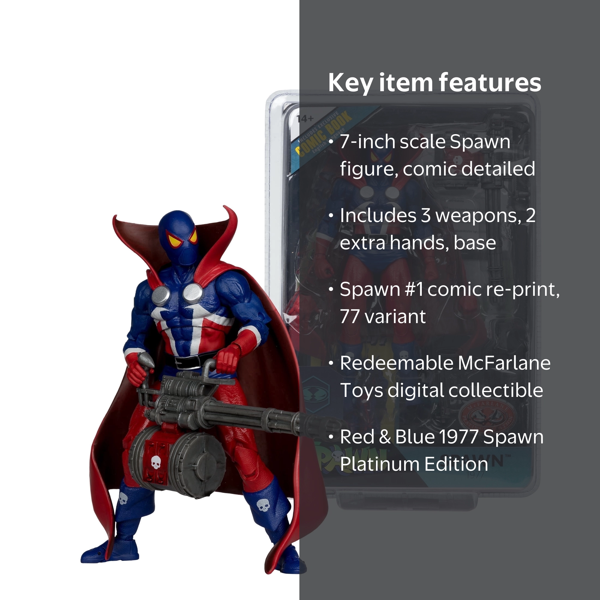 McFarlane Toys, Spawn Action Figure, Red and Blue, 7 inches