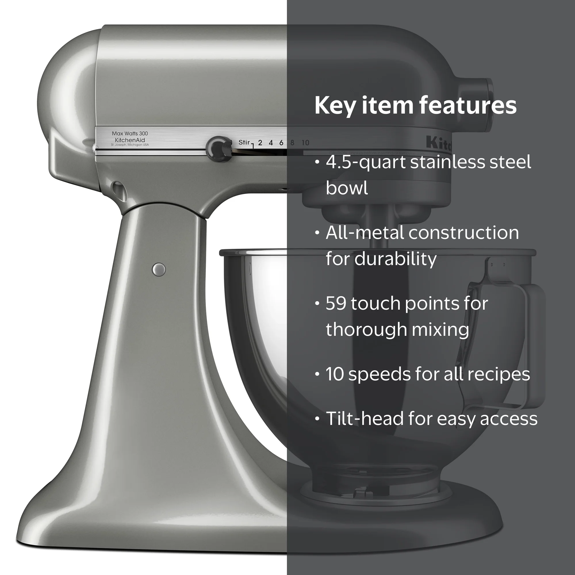 KitchenAid Deluxe 4.5 Quart Tilt-Head Stand Mixer with Beater