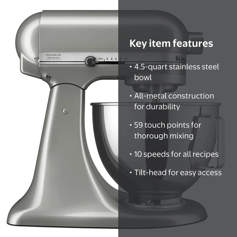 KitchenAid Deluxe 4.5 Quart Tilt-Head Stand Mixer with Beater