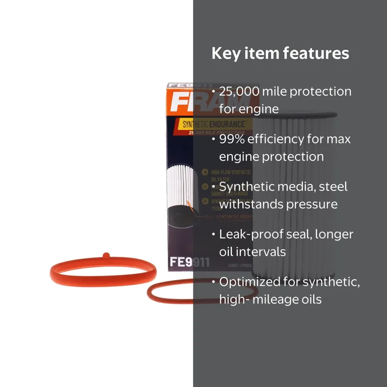 FRAM Synthetic Endurance Premium Oil Filter, FE9911, 25K mile