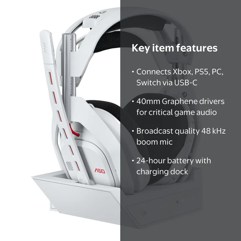 Logitech G Astro A50 Wireless Gaming Headset, PRO-G Graphene Audio