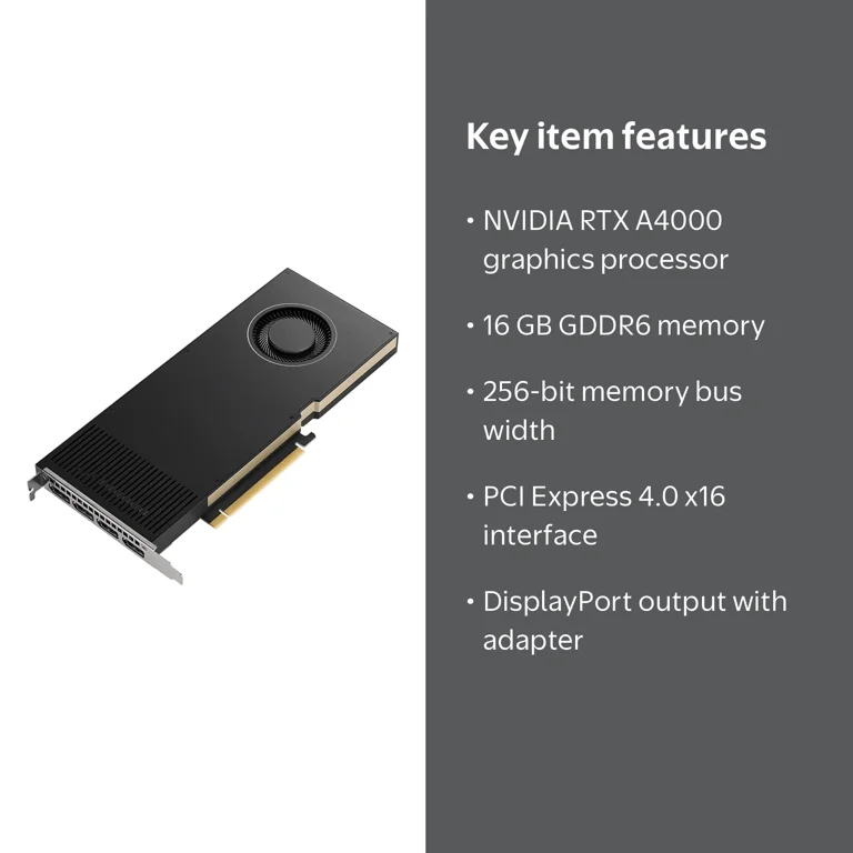 PNY NVIDIA RTX A4000 - 16GB GDDR6 PCI Express 4.0 x16 DisplayPort