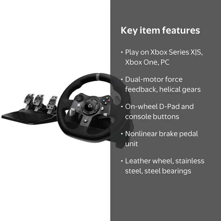 Logitech G920 Gaming Racing Wheel - Steering Car Shifter with