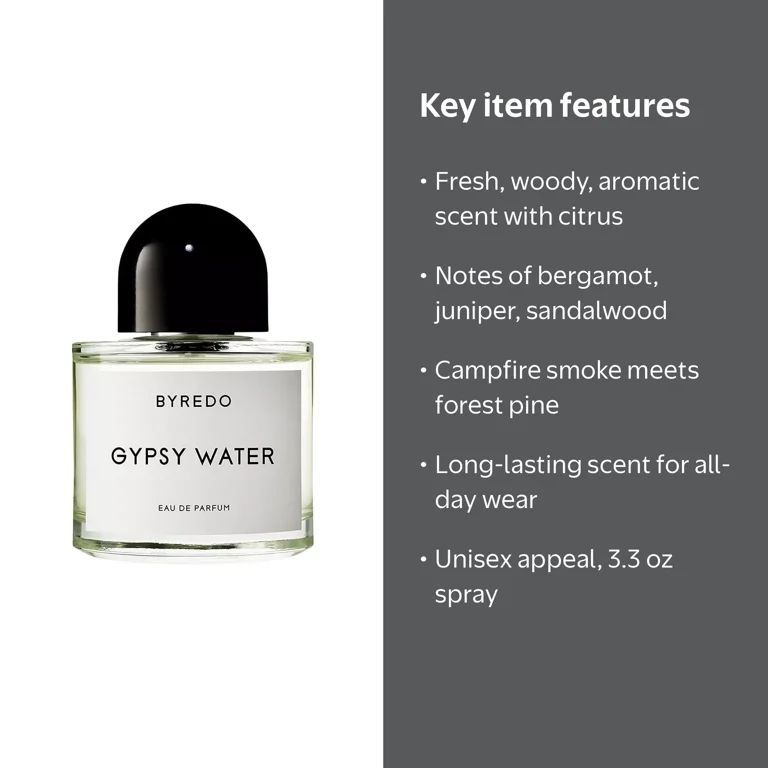 Byredo, Eau De Parfum, Gypsy Water 3.3 oz Spray, Unisex Fragrance