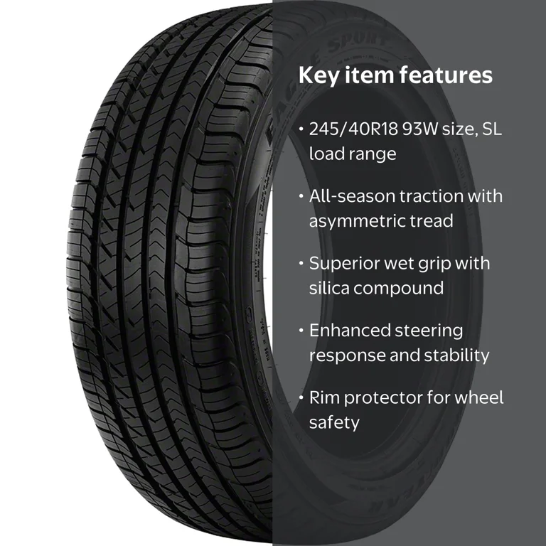Goodyear Eagle Sport All-Season Passenger Tire, 245/40R18 93W