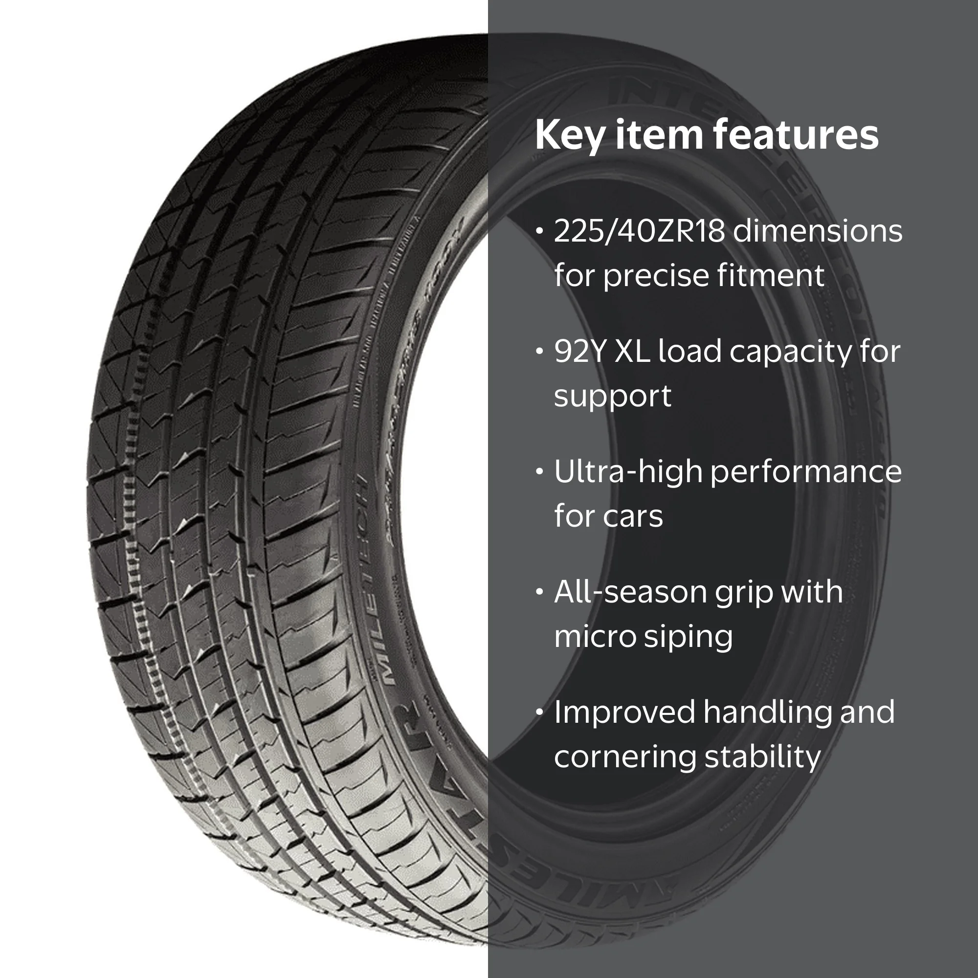 Milestar Interceptor AS810 UHP 225/40ZR18 92Y XL Passenger Tire
