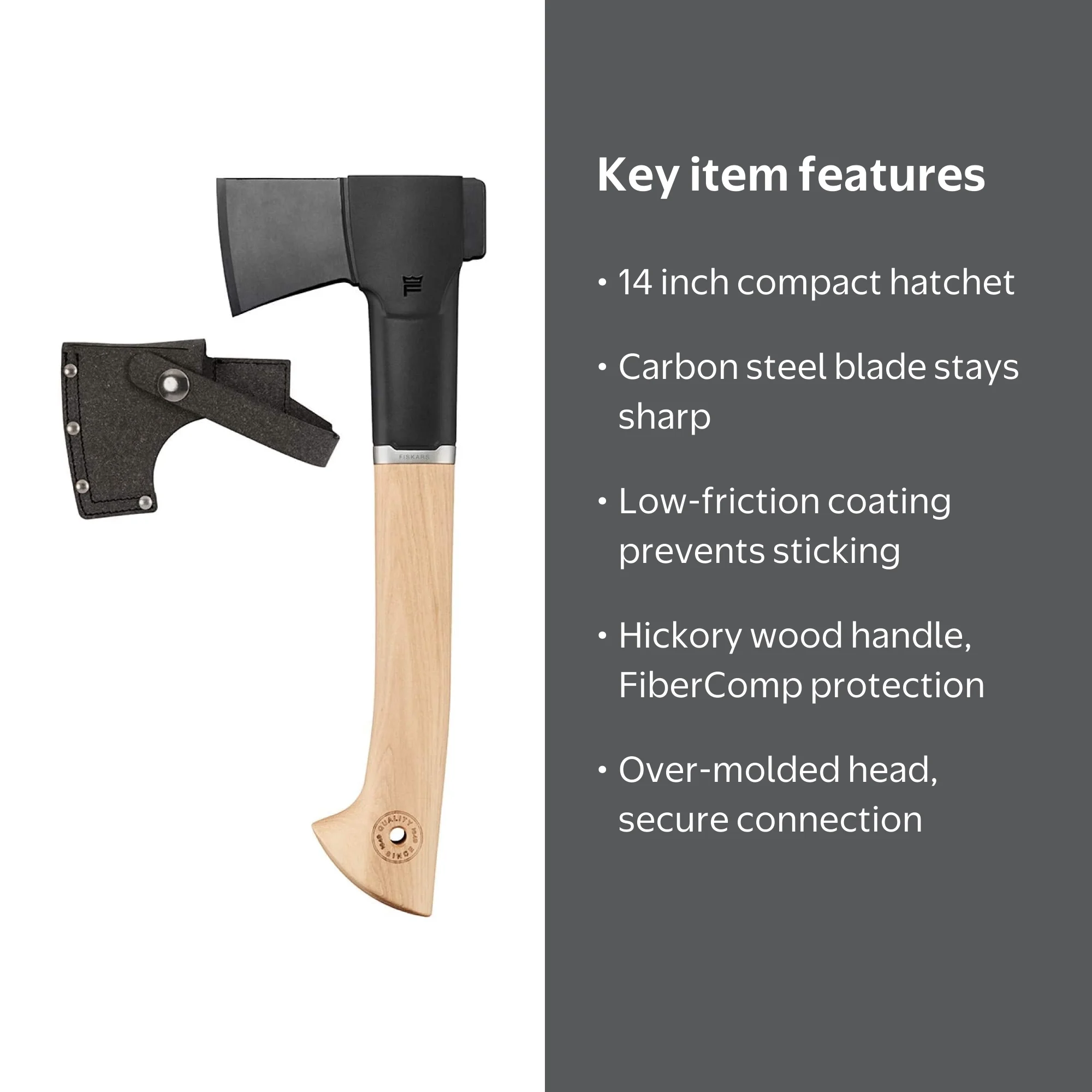 Fiskars Norden N7 Hatchet with Recycled Leather Sheath (14 in