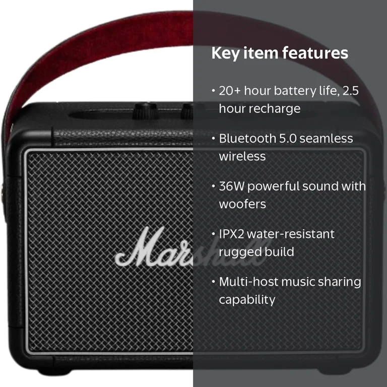 Marshall, Kilburn II Portable Bluetooth Speaker, Water-Resistant