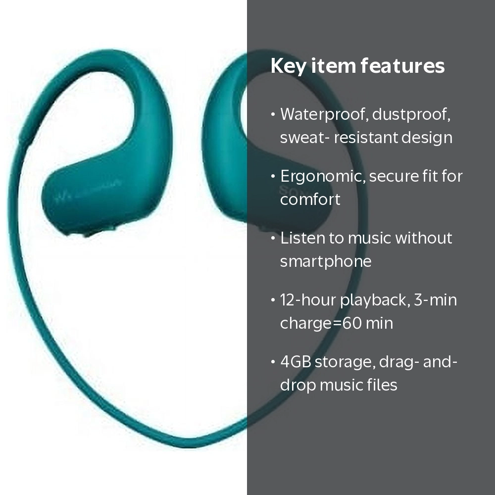 Sony Walkman NW-WS413, Waterproof Sports MP3 Player 4GB, Wireless