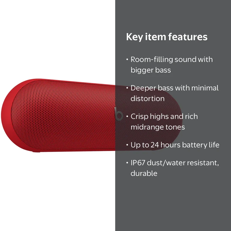 Beats by Dr. Dre, Waterproof Bluetooth Portable Speaker, M, Red