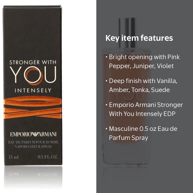 香水(男性用) EMPORIOARMANI STRONGERWITHYOUINTENSELY Stronger With You Intensely by Emporio Armani, 0.5oz EDP Spray men