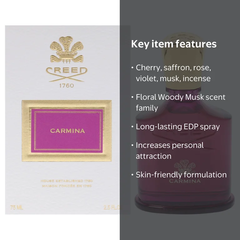 Creed Carmina, 2.5 oz EDP Spray, Floral Woody Musk, Black Cherry