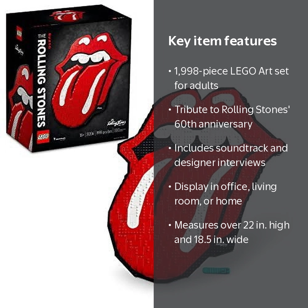 LEGO, Wall Decor Building Set Art The Rolling Stones, 1998 Pieces