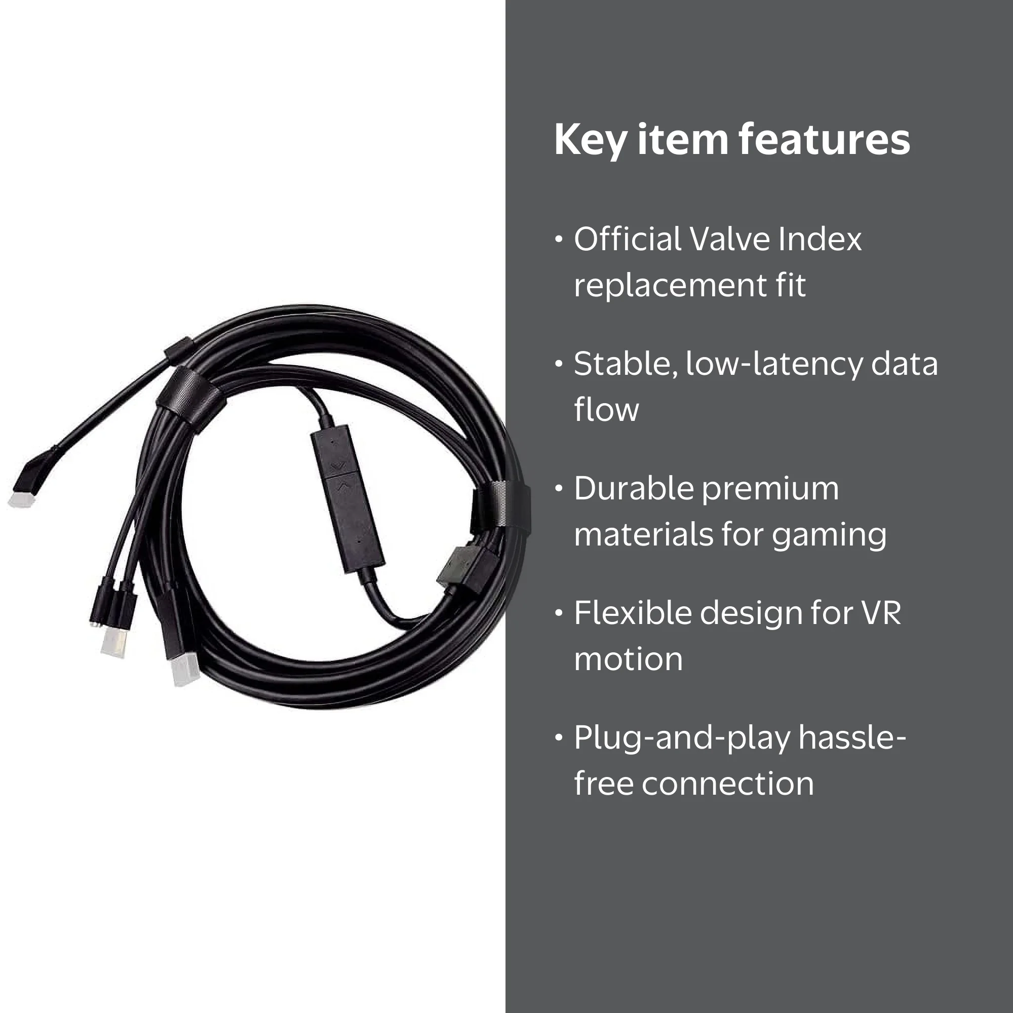 Valve Index Replacement Tether VR Cable Kit for Virtual Reality