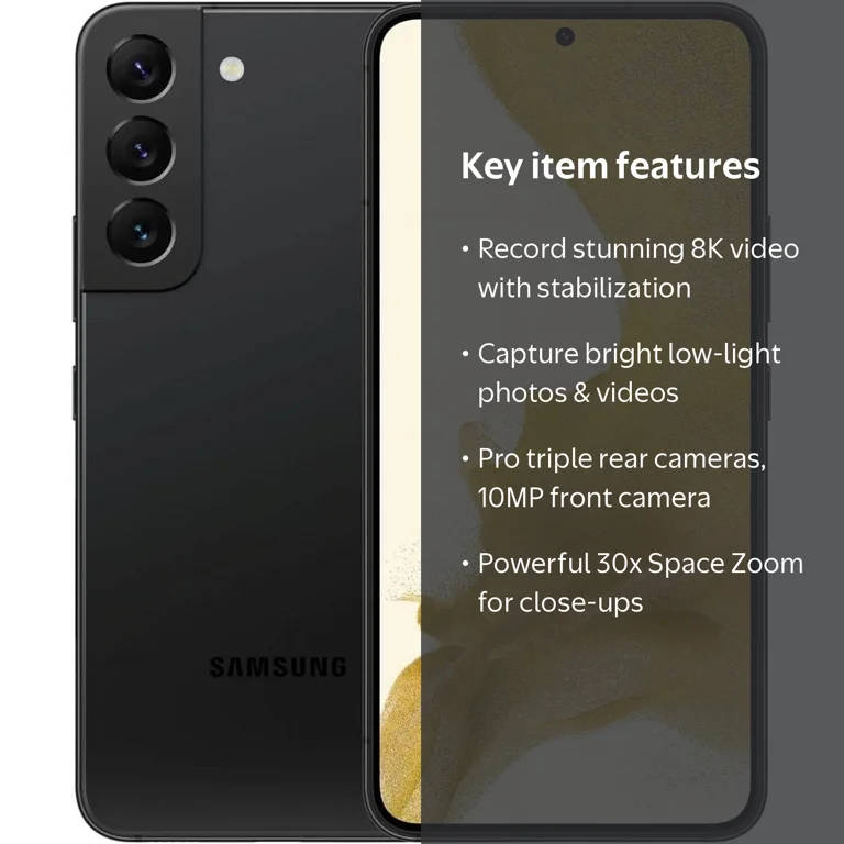 Samsung Galaxy S22 128GB, Unlocked Android Phone, 8K Video, Night