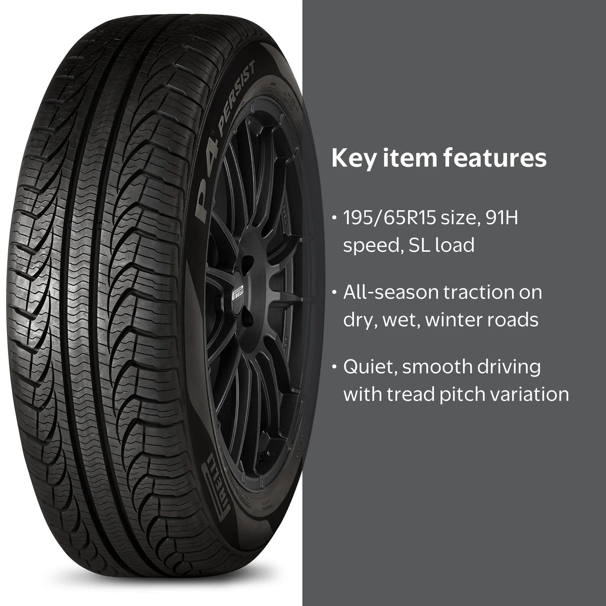 Pirelli P4 Persist AS Plus All Season Tire 195/65R15 91H Fits
