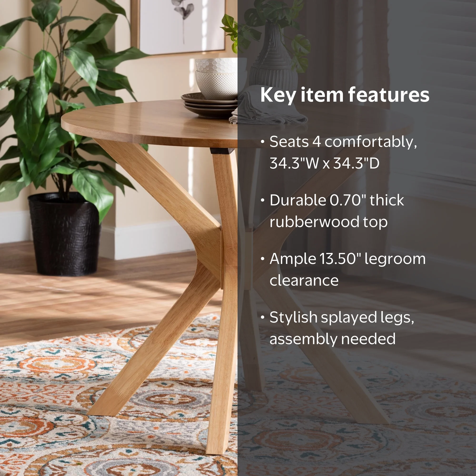 Baxton Studio Kenji Modern Natural Brown Finished Wood 34-Inch
