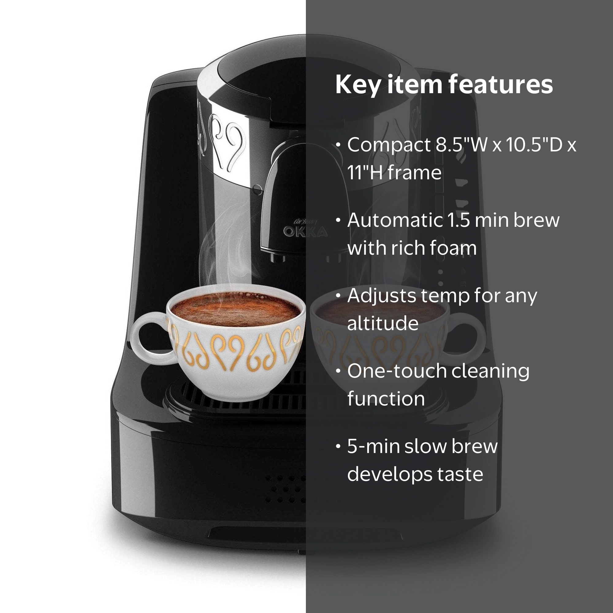 Arzum Okka Turkish Coffee Machine, Automatic Brew & Pour, Self
