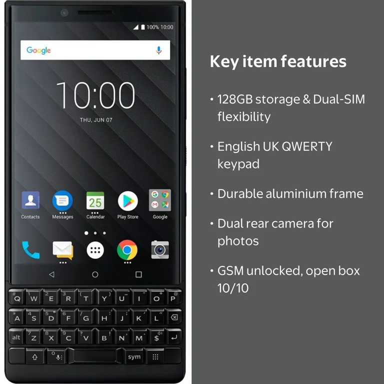 BlackBerry Key2 128GB Straight Talk T-Mobile BBF100-4/BBF100-6