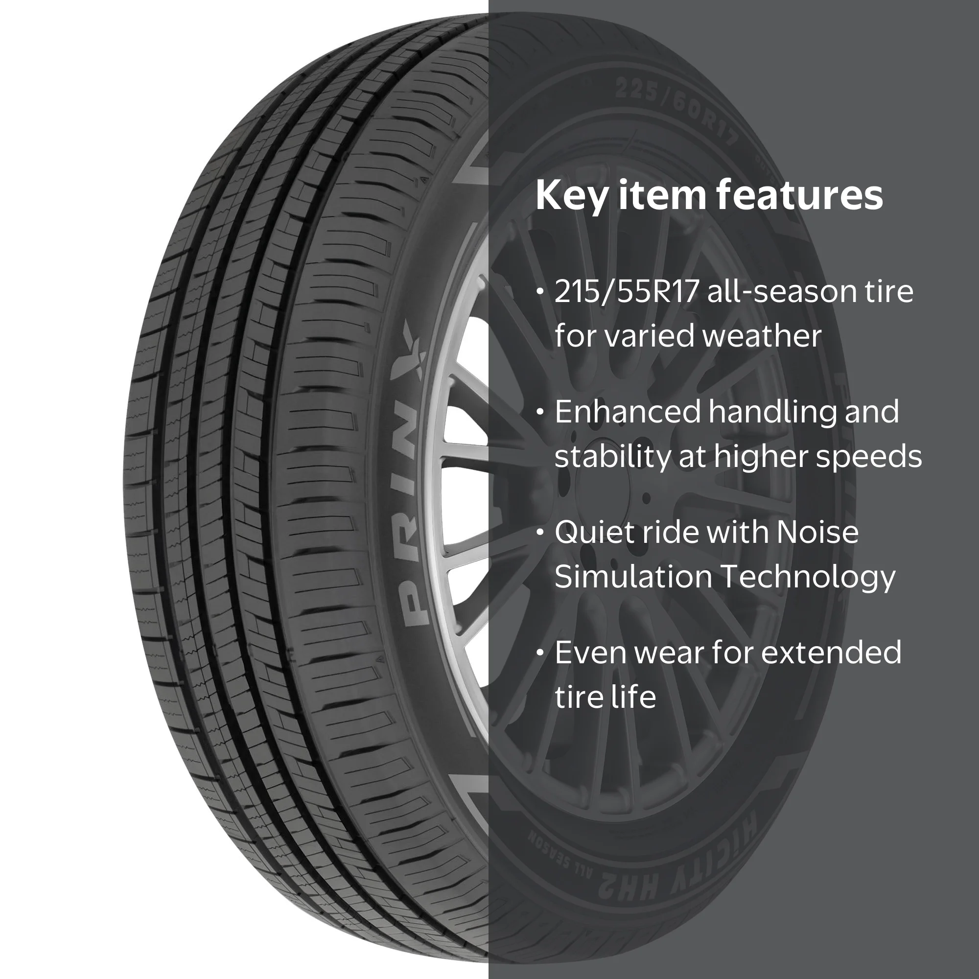 Prinx, Passenger Tire, 215/55R17 94V, All Season Performance