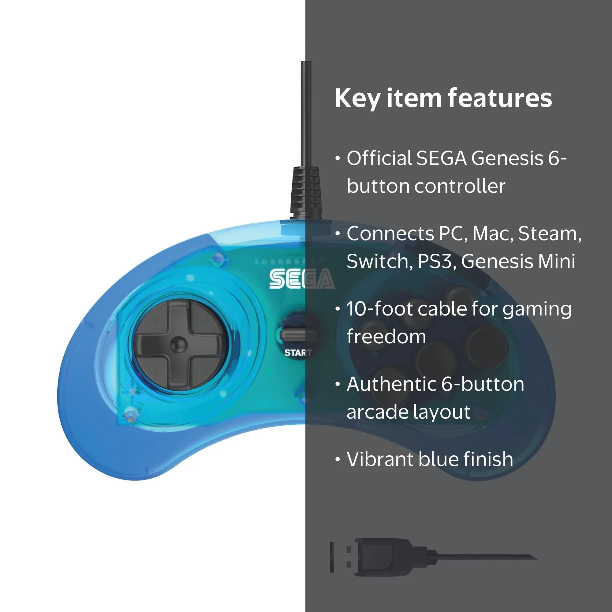 SEGA Genesis® 6-button Arcade Pad, Blue - Walmart.com