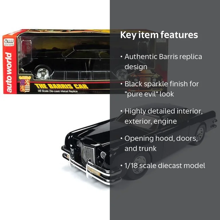 The Barris Car Black Sparkle Toy Scale Classic 1/18 Diecast Model