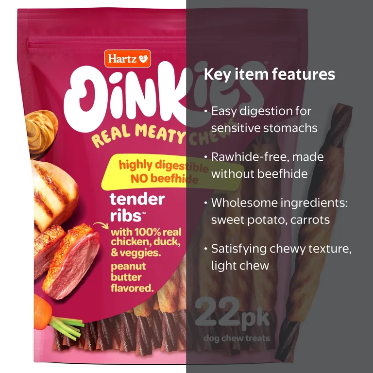Oinkies, Dog Treats, 8.9 oz 22 Count, Meathouse 'N' Veg Tender