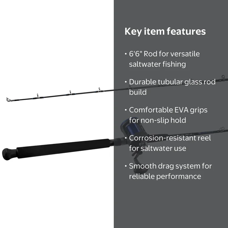 Tsunami Seatech Tubular Glass Conventional Trolling Fishing Rod