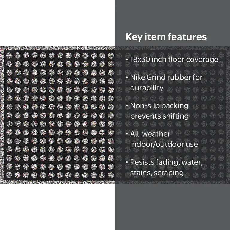 Apache Mills Black Dots Endurance Outdoor Rubber Doormat made with