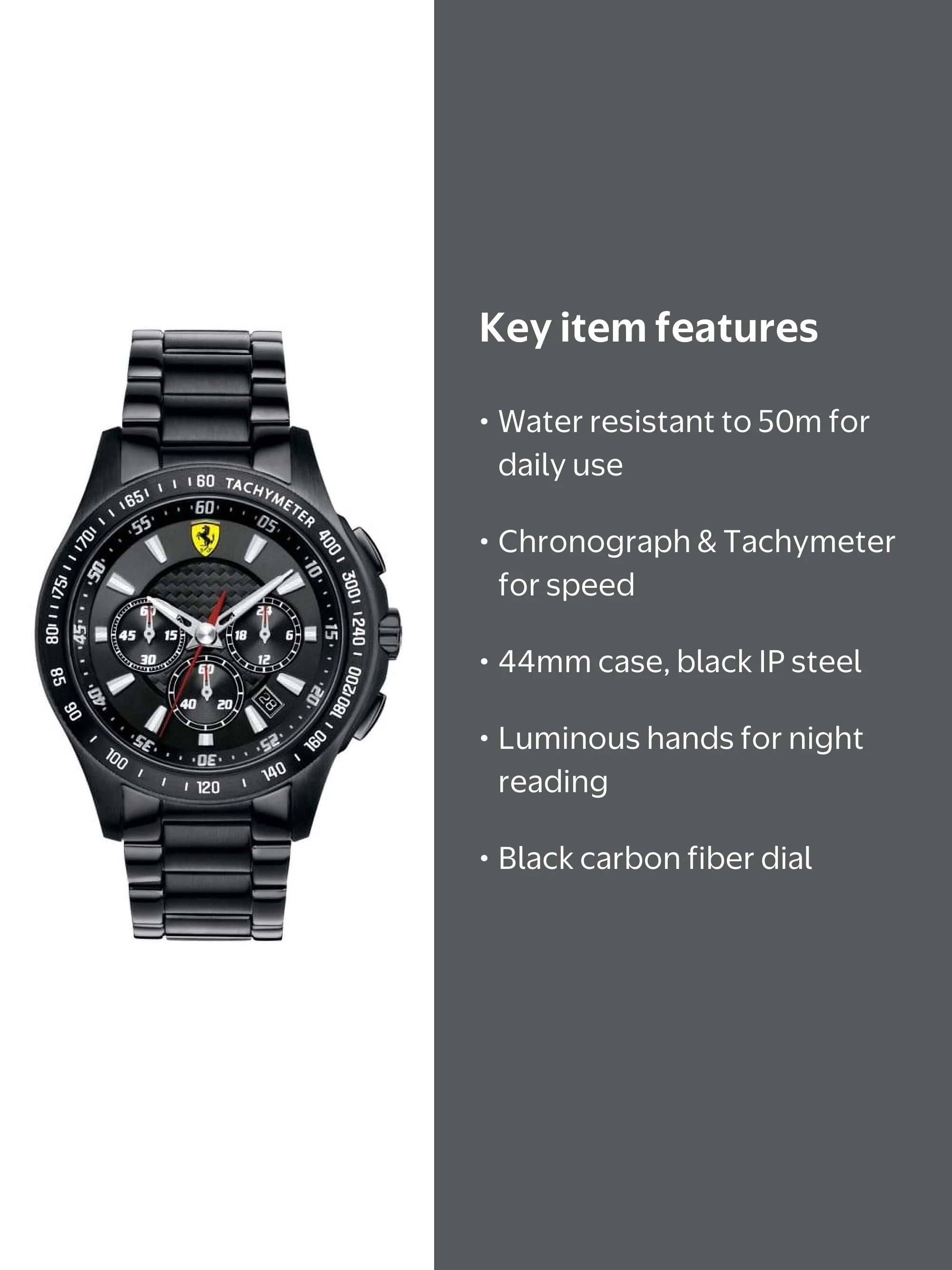 Ferrari Men's Scuderia Chronograph Black Watch 830046 - Walmart.com