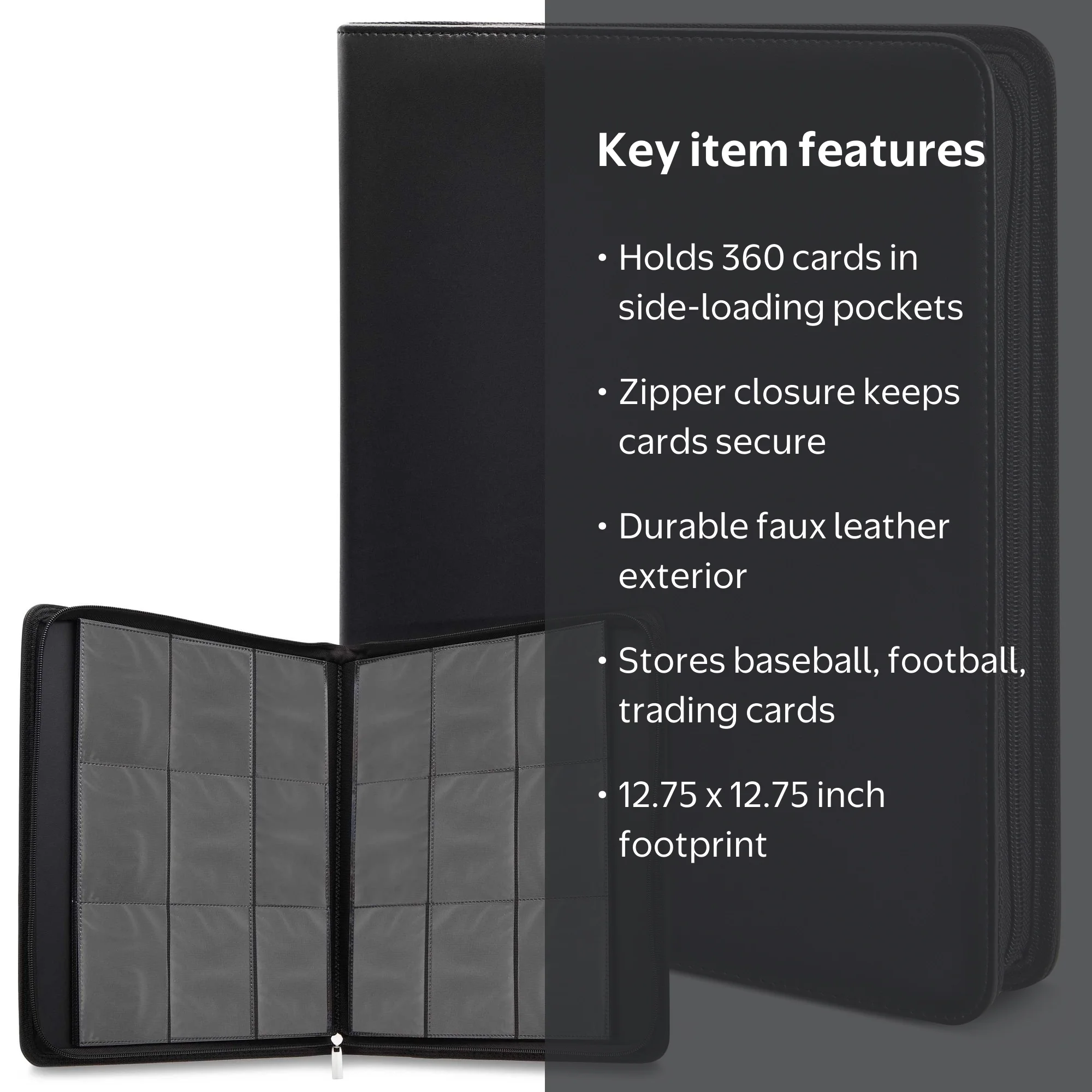 Bright Creations Zipper Card Binder, 9-Pocket Trading Card Album Folder,  12.75x11 Inches - Walmart.com