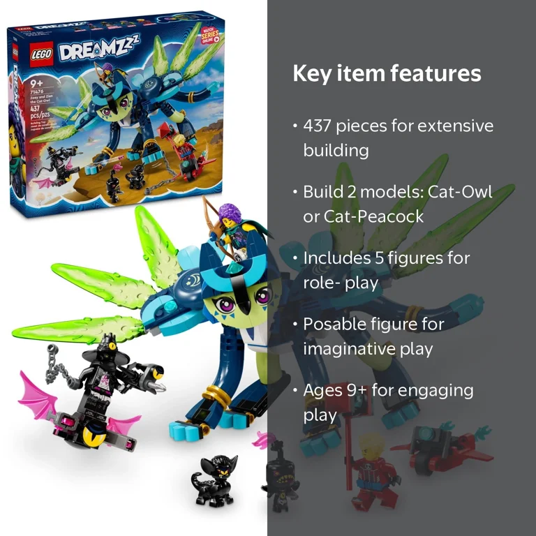 LEGO, DREAMZzz Zoey and Zian the Cat-Owl, 71476, 437 Pieces