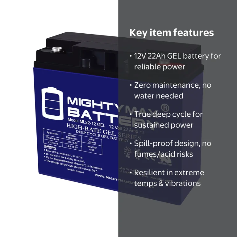 12V 22AH GEL Battery for Kawasaki Zero-Turn Riding Mower - Walmart.com