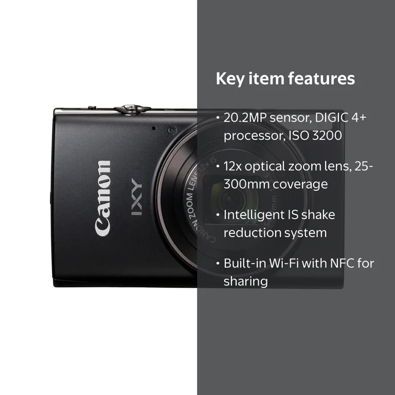 Canon, Digital Camera, IXY 650 HS, Black with 128GB SD Card