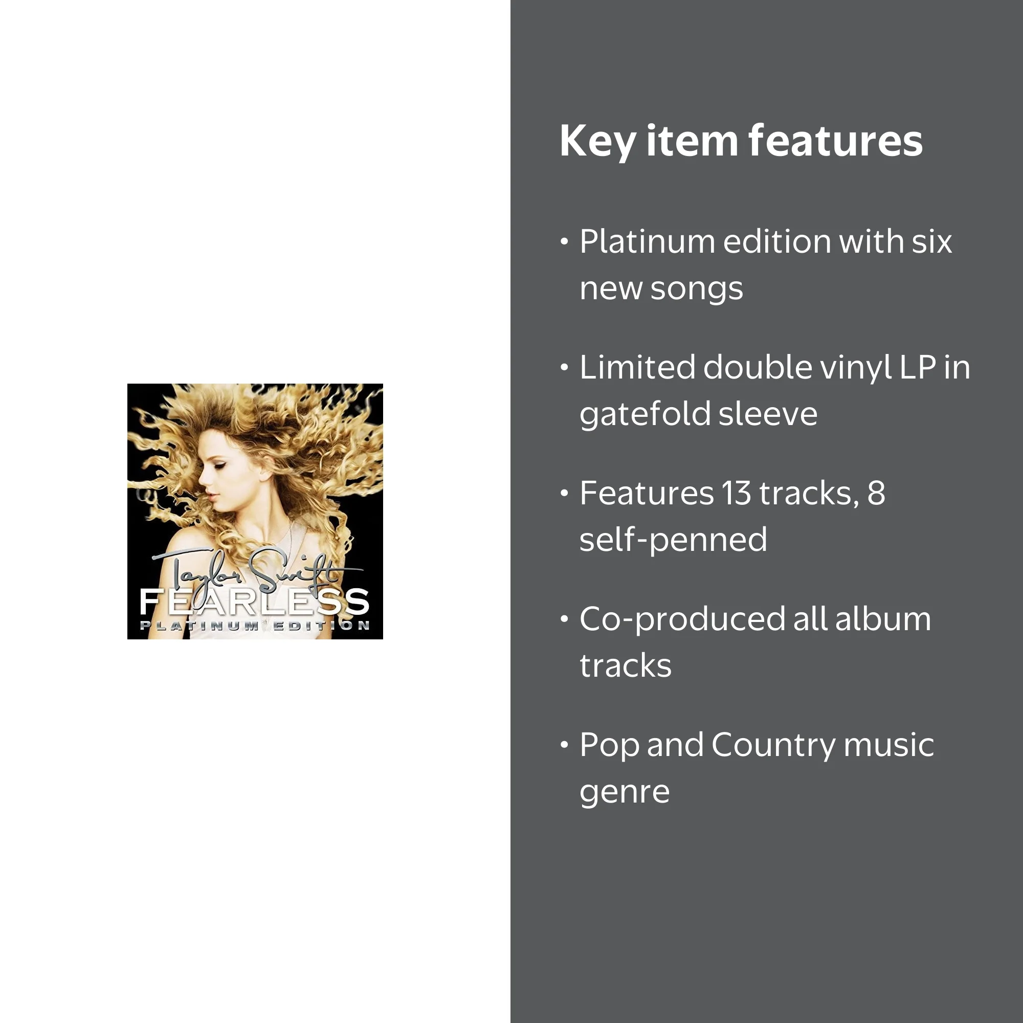 Taylor Swift - Fearless Platinum Edition LP Album - Country Music