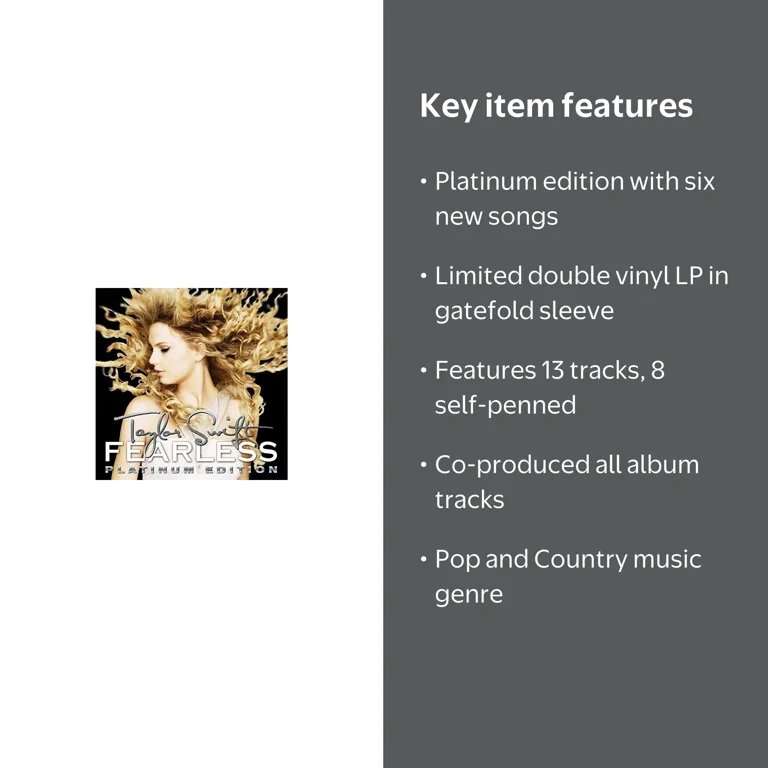 Taylor Swift, Fearless Platinum Edition, Vinyl LP, Double Gatefold