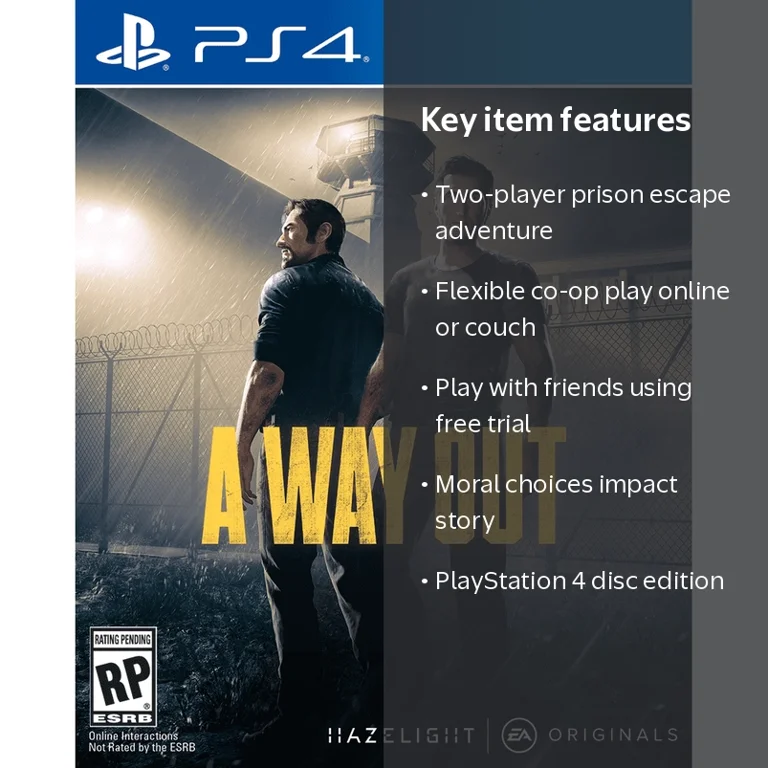 Electronic Arts A Way Out - Co-op Adventure Game for PlayStation 4 Electronic Arts A Way Out - Co-op Adventure Game for PlayStation 4