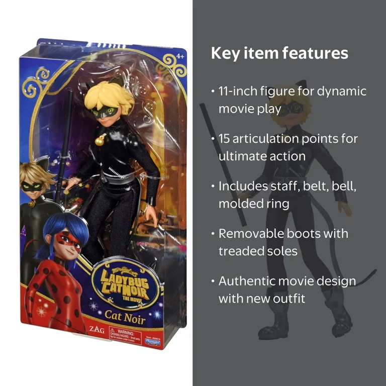Miraculous, Cat Noir Action Doll, 11