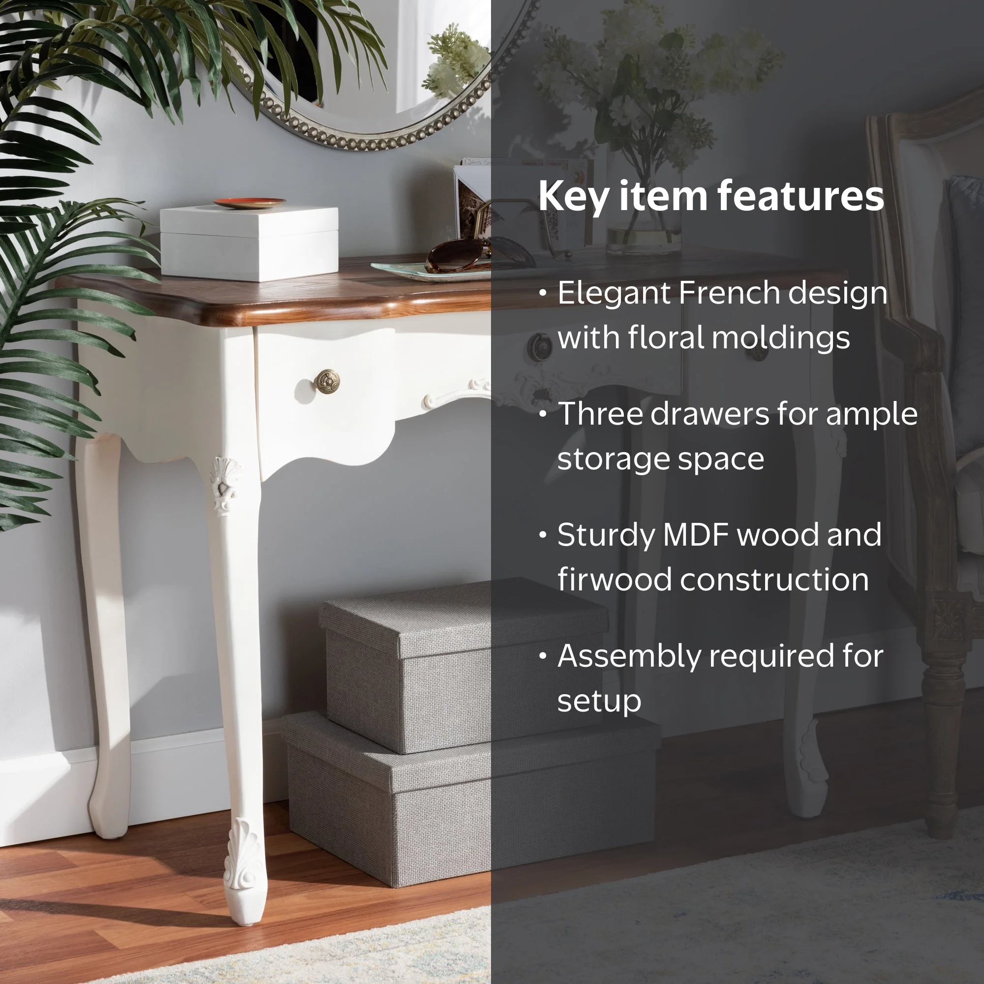 Baxton Studio Sophie Classic Traditional French Country White and