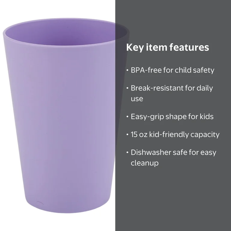 Your Zone Lilac Purple Plastic 15 oz Kids Tumbler - Walmart.com