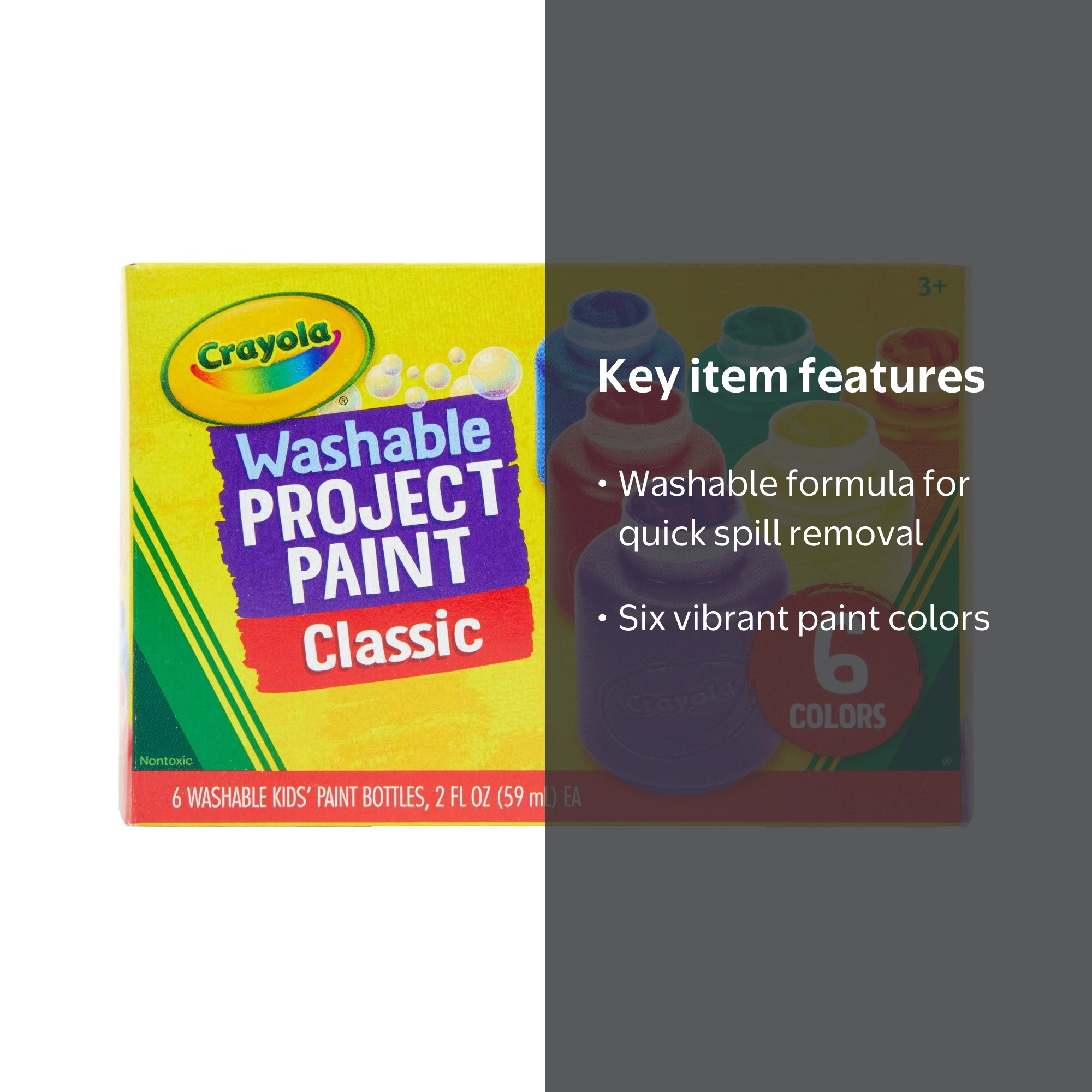 Crayola, Washable Kids Paint, 6 Colors, 2 fl oz Assorted - Walmart.com