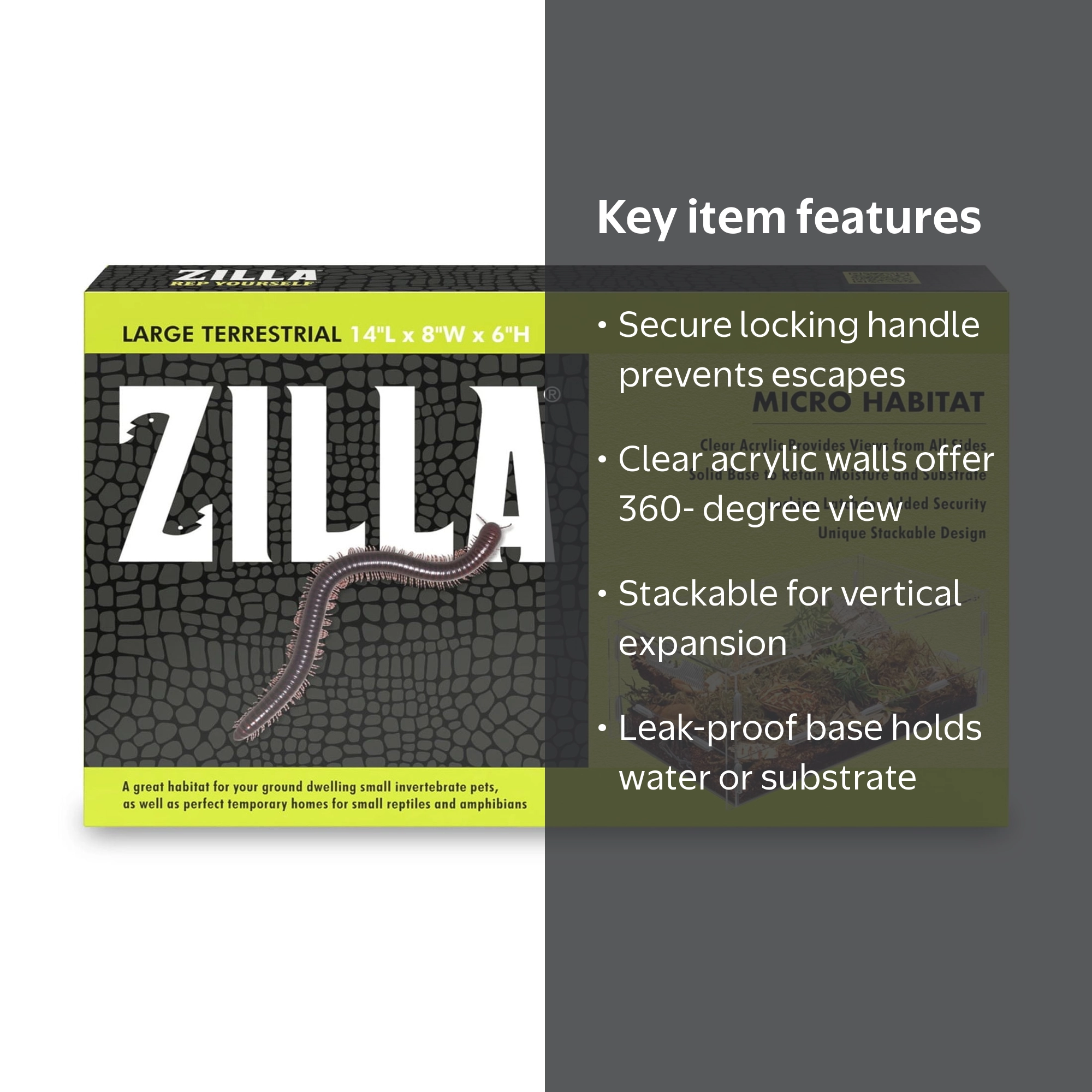 Zilla Micro Habitat, Terrestrial Large - Walmart.com