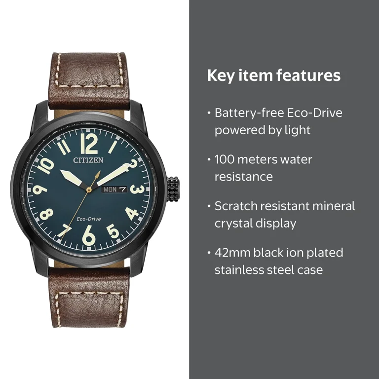 Citizen, Men's Eco-Drive Chandler Watch BM8478-01L, Brown Strap