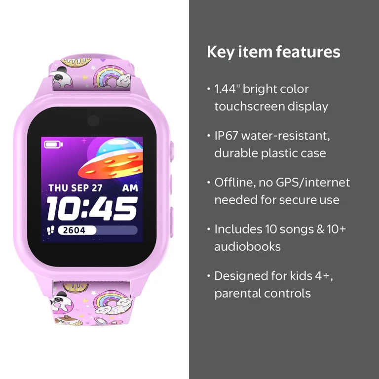 iTech Jr. 4 Kids Girls' Smartwatch with Camera, Audiobooks, and