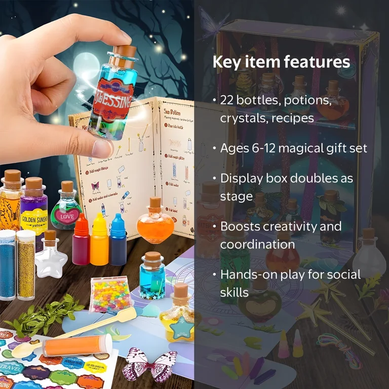 KiddiTouch, Fairy Potion Kit for Kids, 22 Bottles Magical