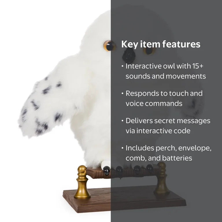 Wizarding World, Hedwig Electronic Pet with 15+ Sounds & Movements