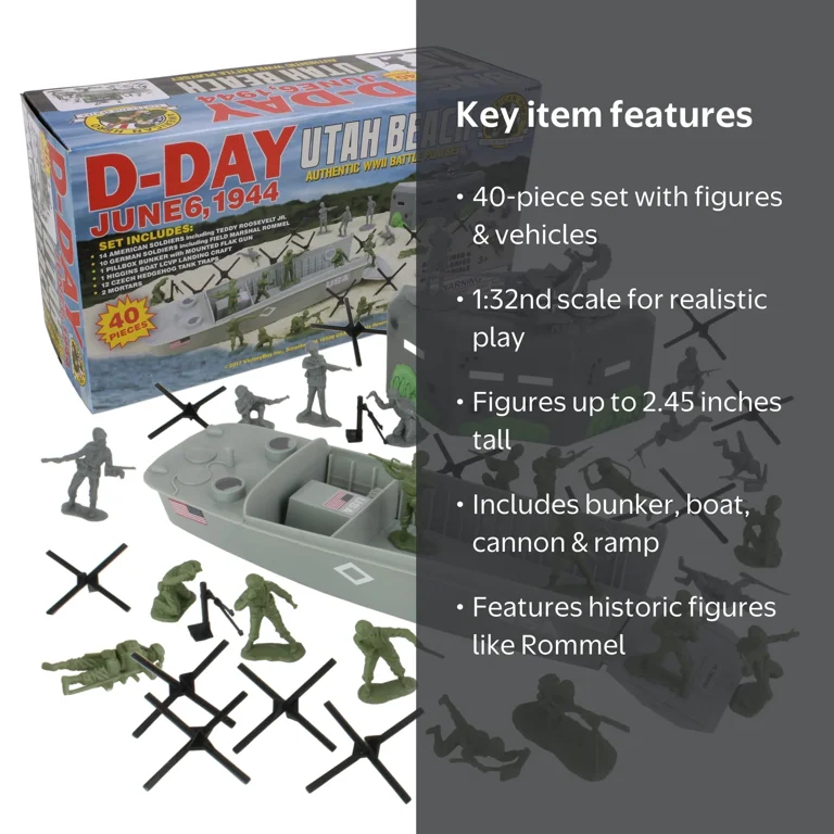 BMC Toys Military People - WW2 D-Day Utah Beach 40pc Soldier