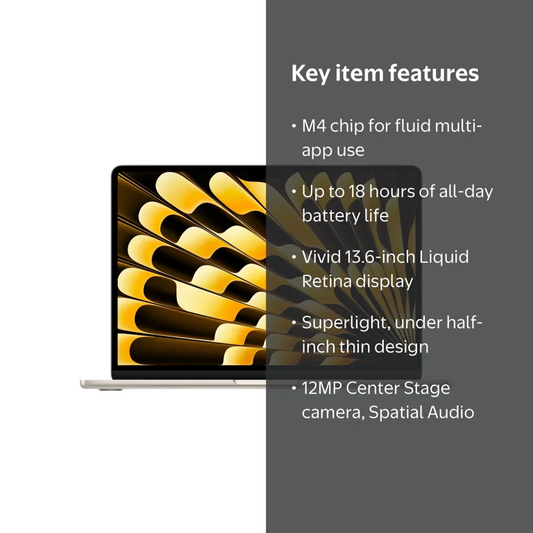 Apple, MacBook Air 13 inch with M4 chip, 16GB Memory, 512GB SSD