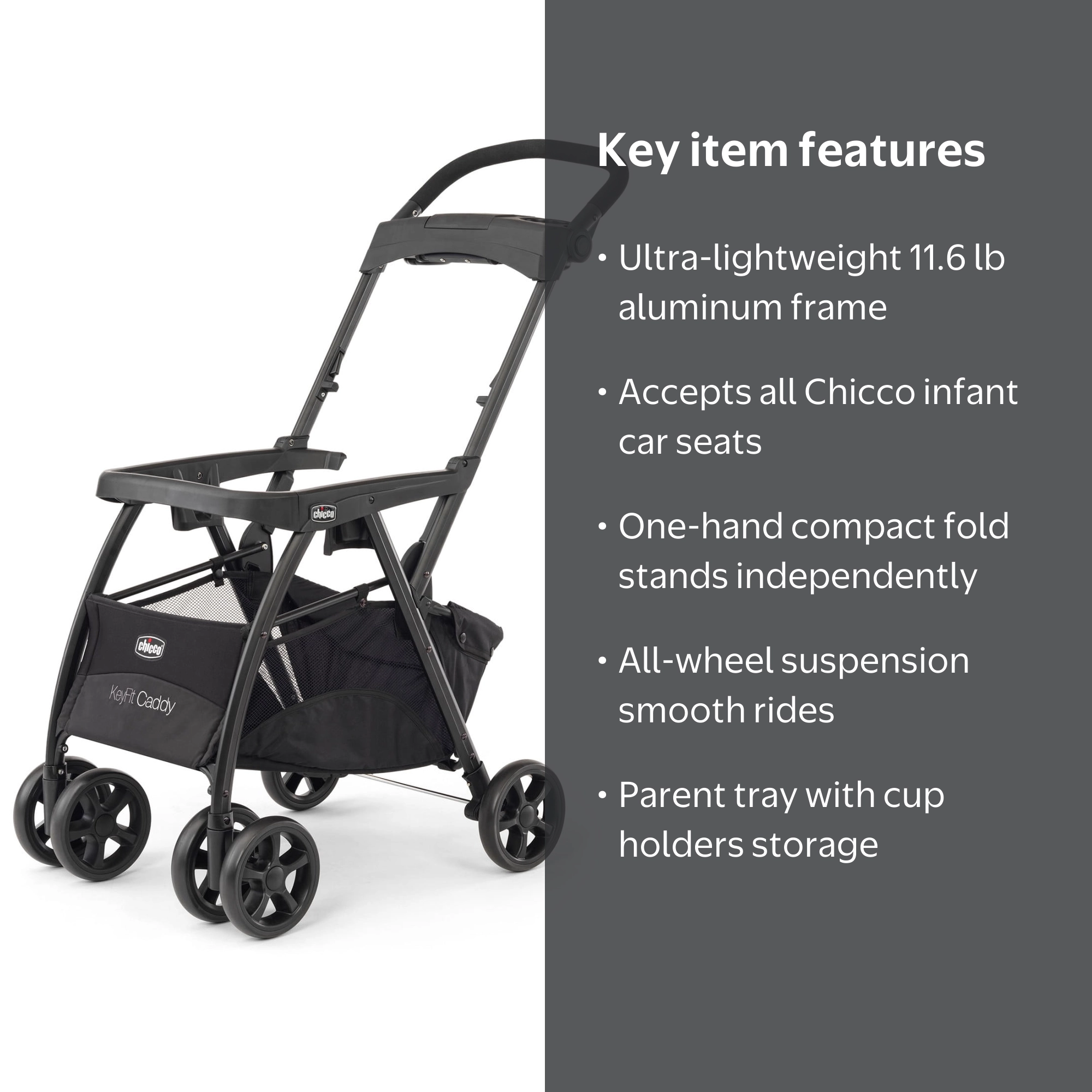 Chicco KeyFit Caddy Frame Stroller - Black (Black), New - Walmart.com